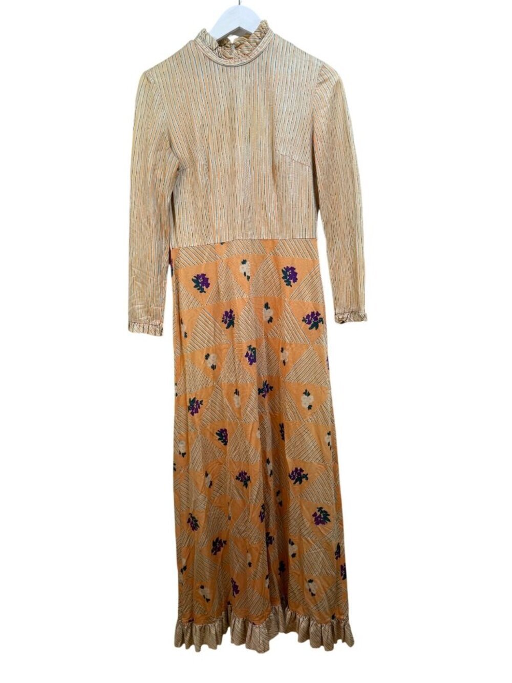 Vintage ParkShire Frilled Floral Maxi Dress Ruffles Prairie Tradwife Flaw